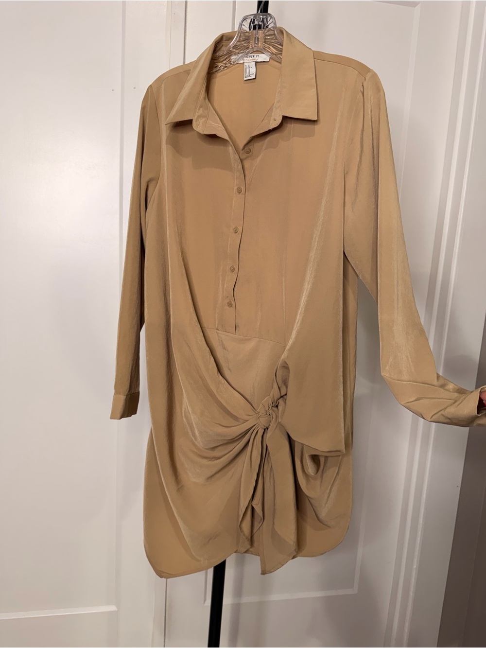 Forever 21 Button-Up Blouse in Tan